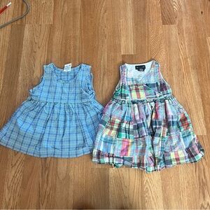 OshKosh B'gosh Blue and Multicolor Plaid Dresses